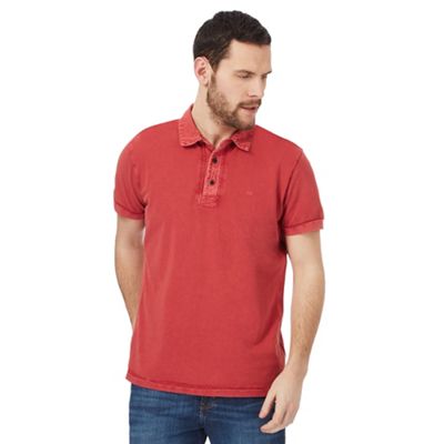 Big and tall red pique polo shirt